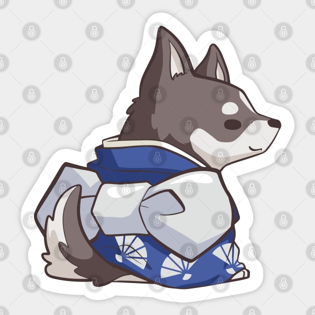 Kimono Husky Sticker by Bobblejot